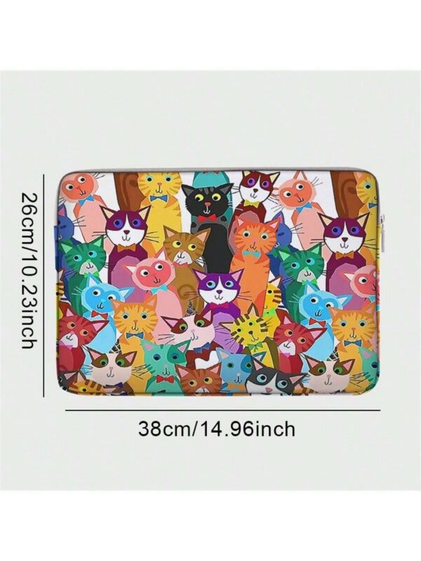 Cartoon Cat Print Laptop Handbag