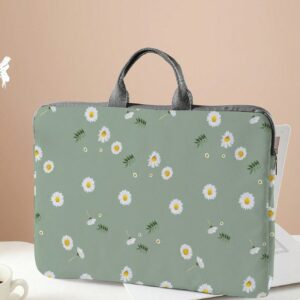 Floral Print Laptop Handbag with Zipper Lightweight Fabric for Men Women