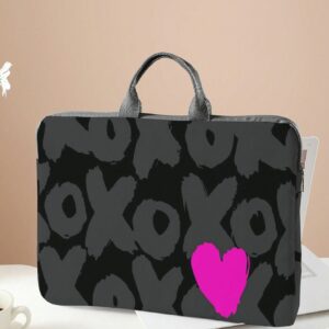 Heart Laptop Bag Foldable High Capacity Zipper Handbag for School