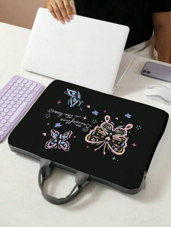 Butterfly Print Laptop Handbag Computer Bag for Men and Women