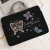 Hand Drawn English Butterfly Pattern Printed Laptop Bag Classroom Laptop Bags Classroom Bags Teacher Storage Bags Classroom Orgnizer Bags Back To School For School For Tablet Back To School Supplies Laptop