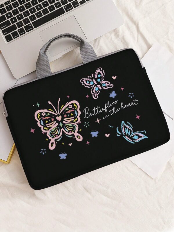Butterfly Print Laptop Handbag Computer Bag for Men and Women