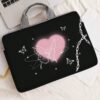 Hand Painted Butterfly Heart Pattern Printed Laptop Bag Classroom Laptop Bags Classroom Bags Teacher Storage Bags Classroom Organizer Bags Back To School For School For Tablet Back To School Supplies Lapto