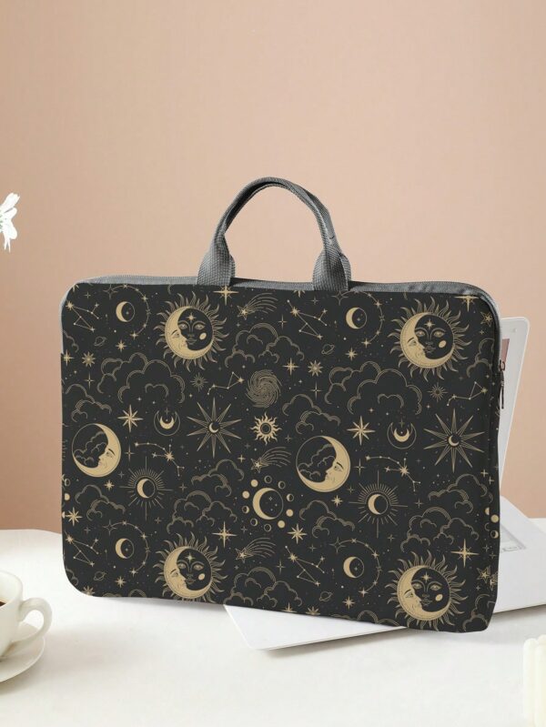 Galaxy Star and Moon Laptop Handbag with Zipper Lightweight Fabric for Work