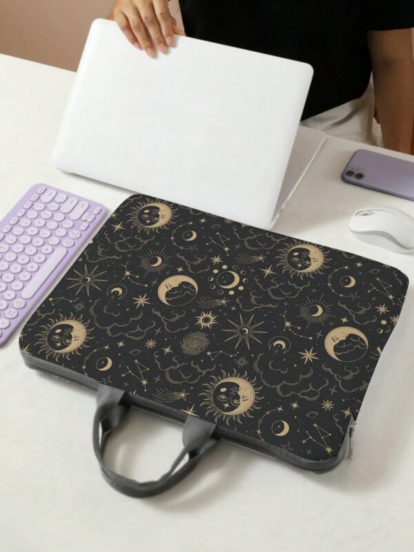 Galaxy Star and Moon Laptop Handbag with Zipper Lightweight Fabric for Work