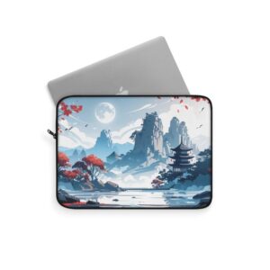 Anime Japan Valley and Temple Laptop Sleeve, Japan iPad Sleeve, Asian Tablet Cover