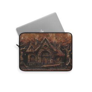 Witchy Forest Cottage Laptop Sleeve, Goth iPad Case, Witchy iPad Sleeve